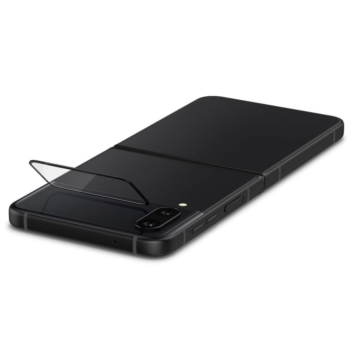 Vidrio Templado Spigen CRISTAL FC "EZ FIT" + PELÍCULA PARA BISAGRA PACK DE 2 GALAXY Z FLIP 4 NEGRO