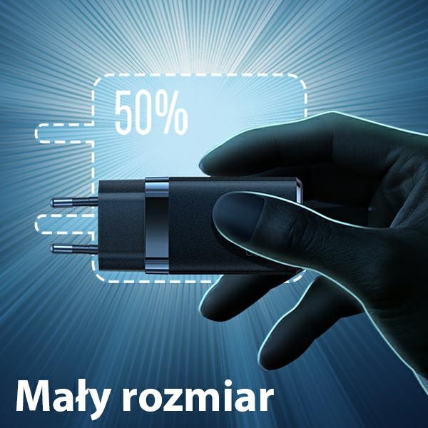 Správa USAMS. síť. T41 USB-C + USB GaN 47W PD + QC (pouze hlava) Rychlé nabíjení černá / černá CC137TC01 (US-CC137)