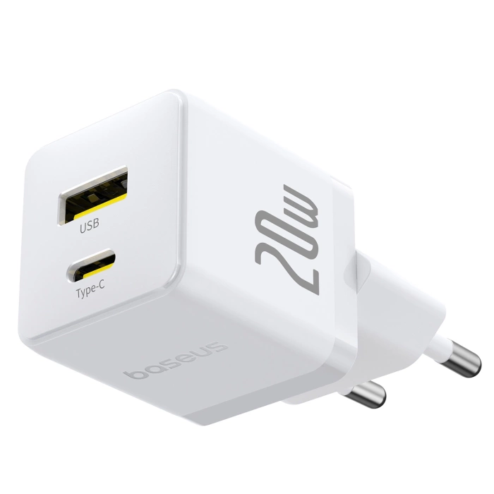 Baseus Palm 20W USB-C USB-A Wall Charger - White
