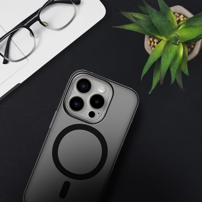 Etui na iPhone 16 PLUS Forcell F-Protect Levels Dual Layer 4D technology zgodny z MagSafe Military Drop-Test smoky black