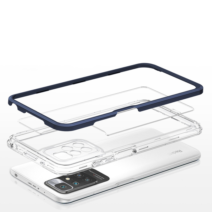Funda transparente 3 en 1 para Xiaomi Redmi 10 Frame Gel Cover Azul