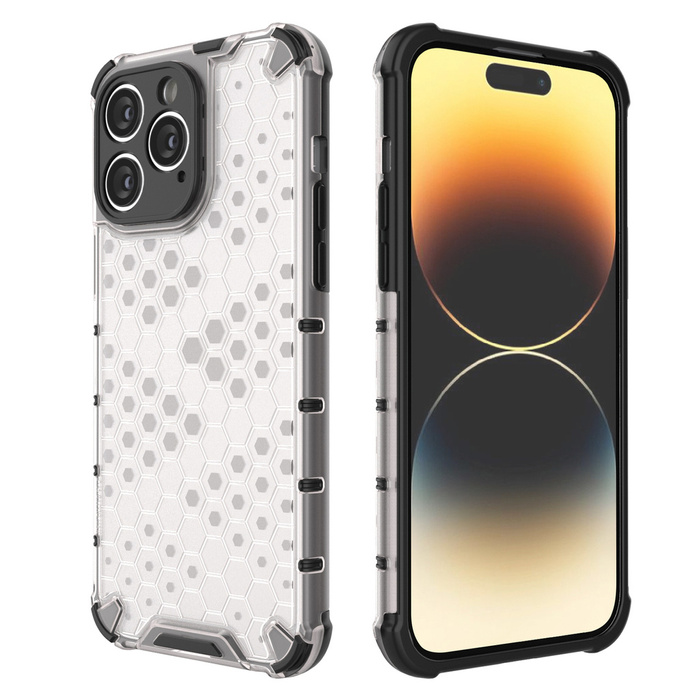Funda Honeycomb para iPhone 14 Pro funda híbrida blindada transparente