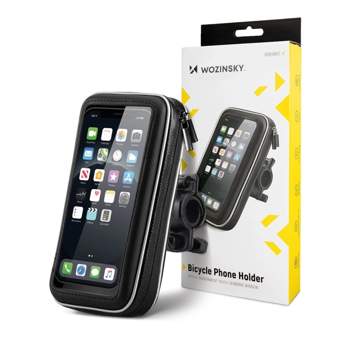 Support téléphone Wozinsky pour vélo, moto, scooter noir (WBHBK7)