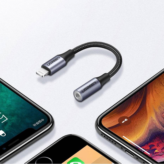 Ugreen Cable Headphone Adapter MFI Certified (Made For iPhone) 3.5mm Mini Jack - Lightning 10cm Black (US211 30756)