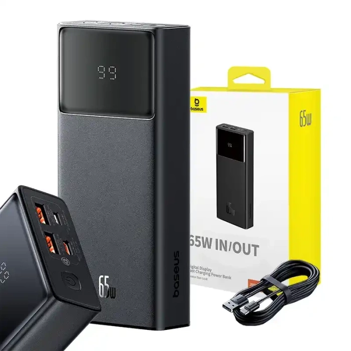 Powerbank Baseus Star-Lord 20000mAh 65W + kabel USB - USB-C (czarny)