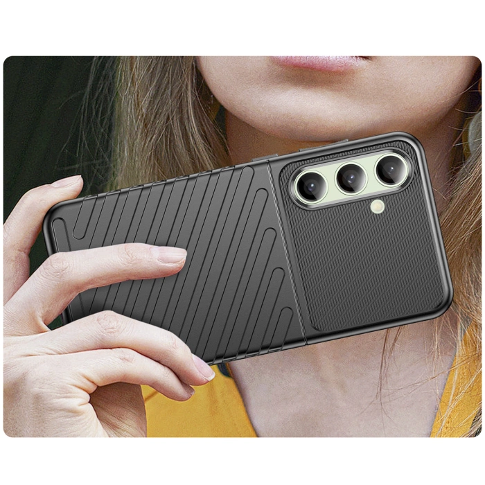 Thunder Case Hülle für Samsung Galaxy S24 FE Silikon Panzerhülle - Schwarz