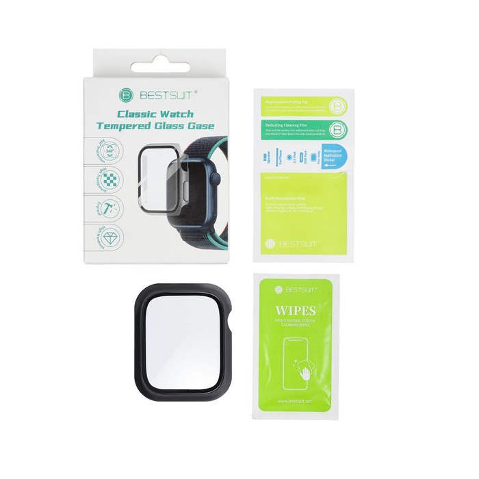 Futerał ochronny ze szkłem Bestsuit Flexible do Apple Watch series 7/8/9-41mm - grafitowy