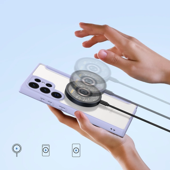 Coque Dux Ducis Skin X Pro pour Samsung S24 Ultra avec anneau magnétique et rabat - violet