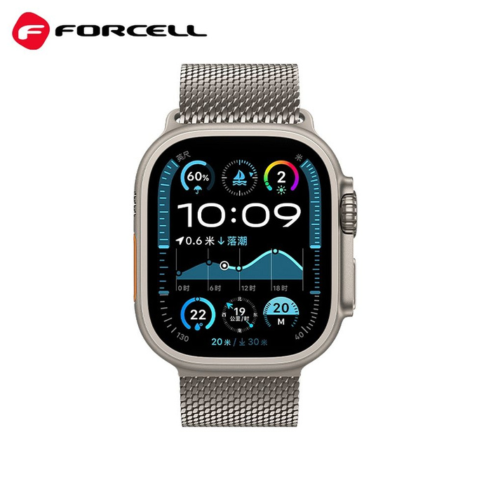 Pasek do Apple Watch Forcell F-Design FA11 zatrzask stal 38 / 40 / 41 mm srebrny