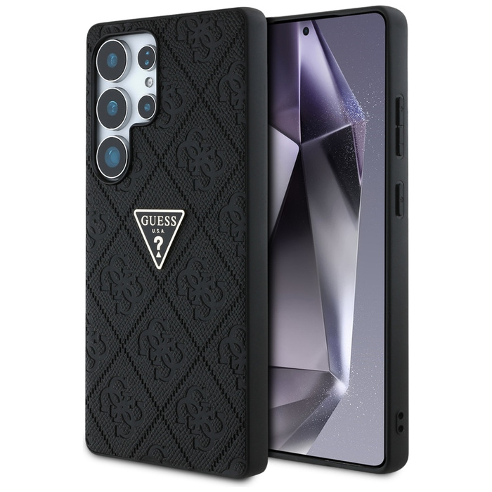Etui Guess Hot Stamp 4G Pattern Triangle  Metal Logo Samsung Galaxy S25 Ultra czarny