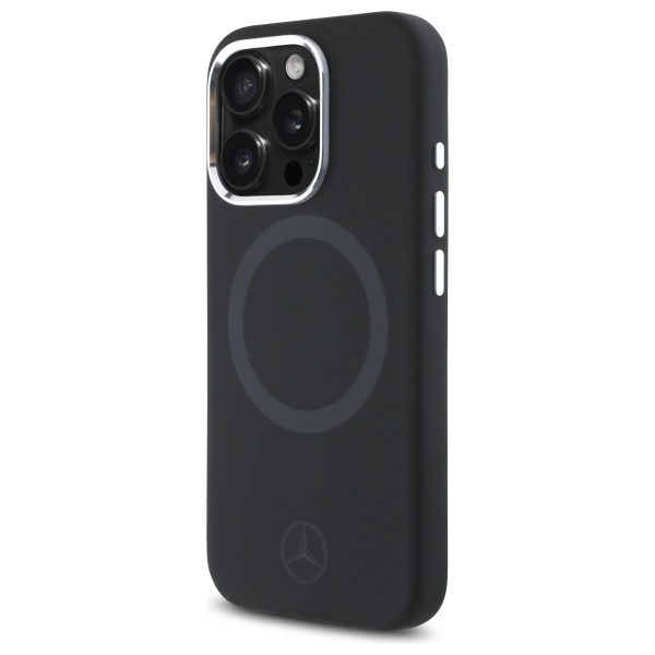 Etui Mercedes iPhone 16 Pro 6.3" czarny/black hardcase Silicone Tonal Logo MagSafe