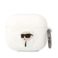 Karl Lagerfeld KLA3RUNIKH Funda AirPods 3 blanco/blanco Silicona Karl Head 3D