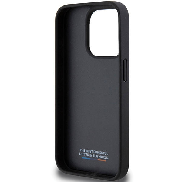 Cover Bmw Bmhcp15l23pupvk IPhone 15 Pro 6,1" Nero/Nero Hardcase Linea Tricolore Perforata Case