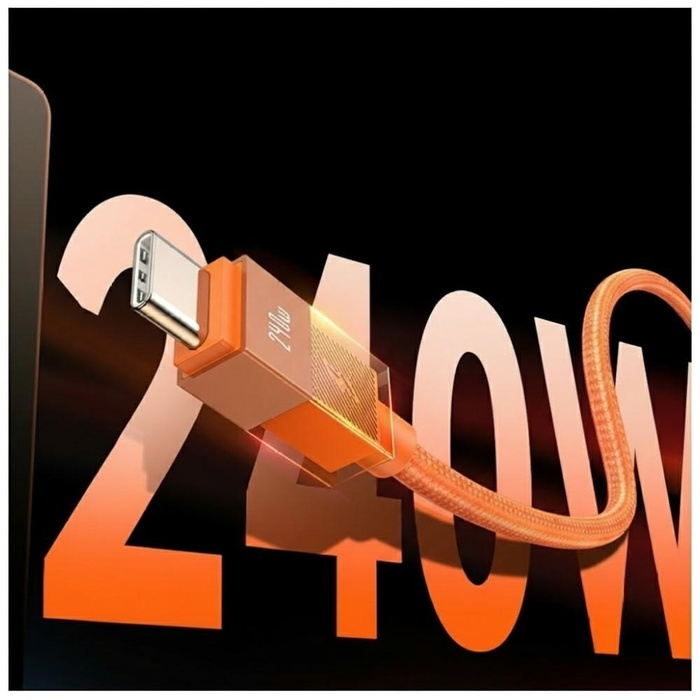 Kabel USAMS U93 240W USB-C do USB-C 1.2m pomarańczowy