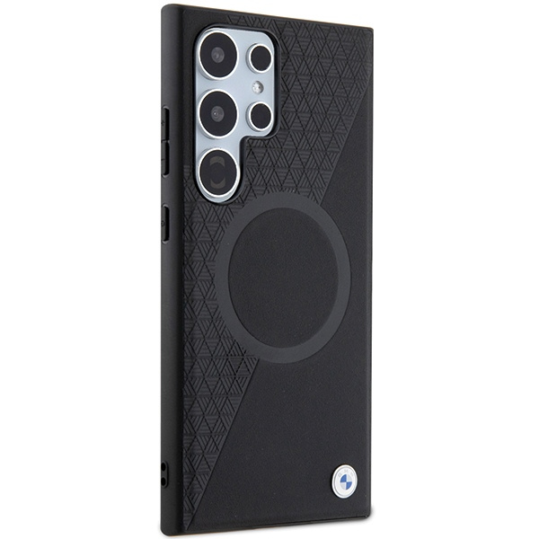 Cover BMW BMHMS24L23RTPK Samsung Galaxy S24 Ultra S928 nero/nerocase Signature pelle mezza texture e cerchio MagSafe Case