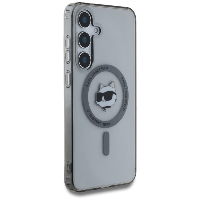 Etui Karl Lagerfeld Button Choupette      Head Printed Logo MagSafe do Samsung Galaxy S25+ czarny