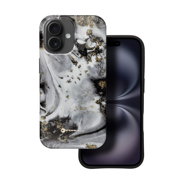 Etui na iPhone 16 Forcell F-Protect Mirage zgodny z MagSafe Military Drop-Test silver fog