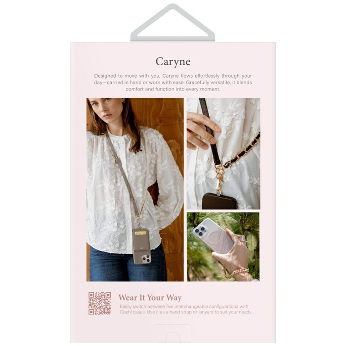 Uniwersalna smycz do telefonu 3w1 UNIQ   Coehl Caryne z portfelem na karty ebony