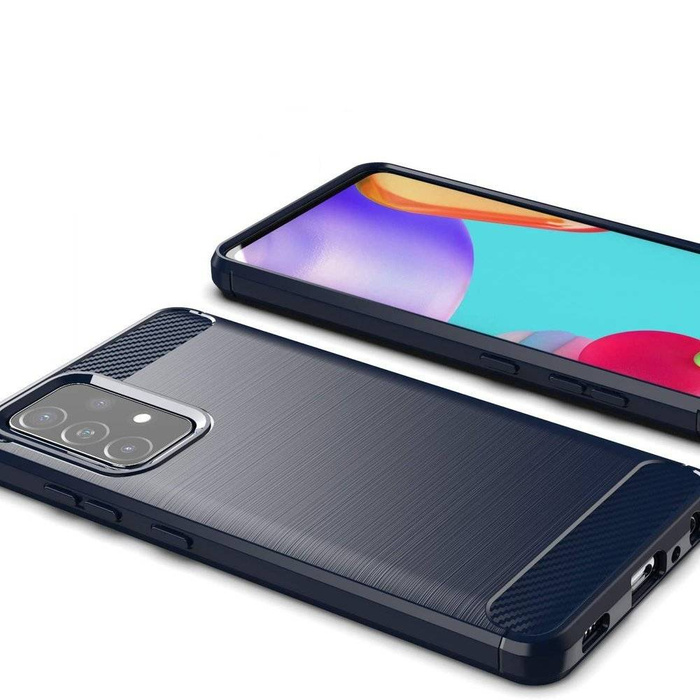 Carbon Case flexibilní pouzdro kryt Samsung Galaxy A72 4G modrý