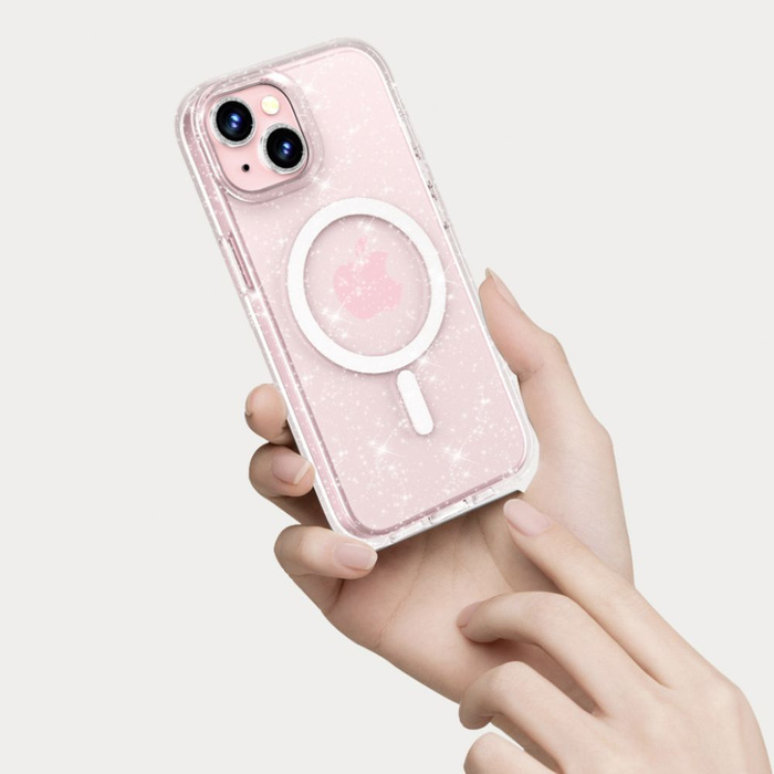 Hülle Tech-protect Flexair Hybrid MagSafe iPhone 15 Glitter Clear Case