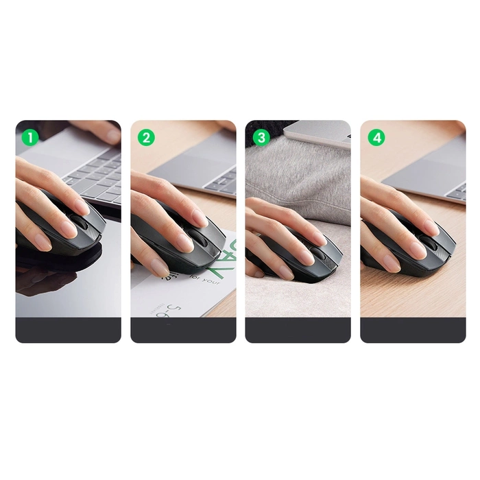 Ugreen USB optical wireless mouse 2.4GHz 4000 DPI black (MU006)