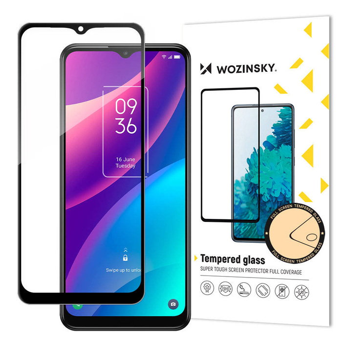 Wozinsky super odolné tvrzené sklo Full Glue na celou obrazovku s rámečkem Case Friendly TCL 30 SE černé