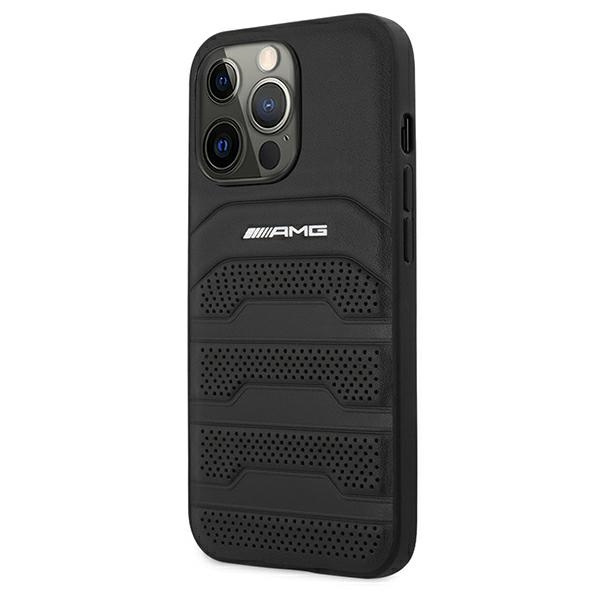 AMG AMHCP13LGSEBK iPhone 13 Pro / 13 6.1" schwarz/schwarz hartcase Leder Debossed Lines