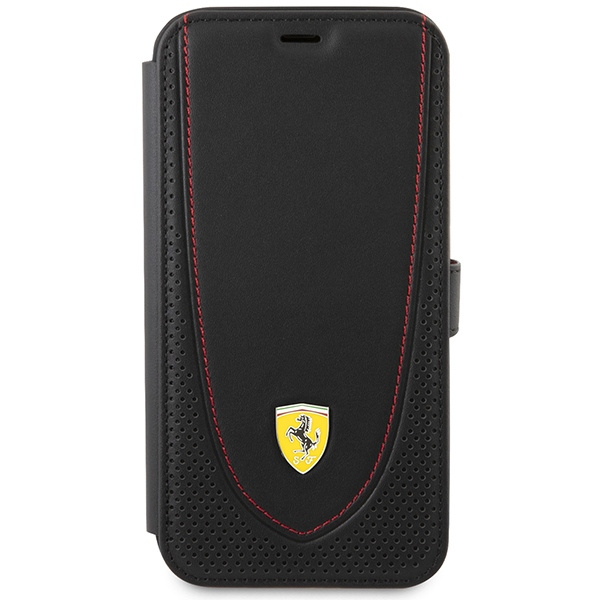Ferrari FEFLBKP13LRGOK iPhone 13 Pro 6.1" schwarz/schwarz Buch Leder Curved Line