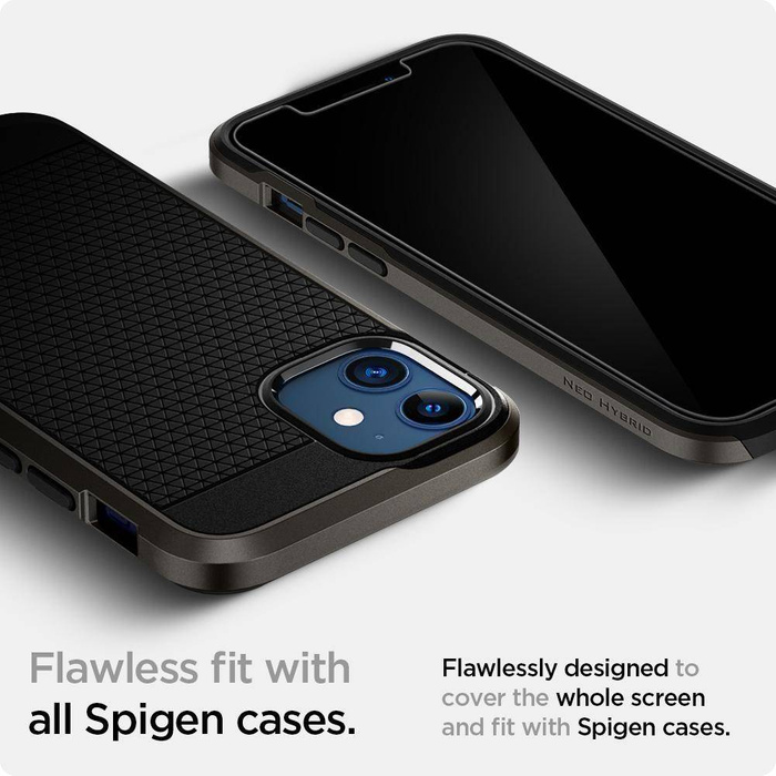 Tempered Glass Spigen iPhone 12 Mini Glas.Tr "Ez Fit" 2-pack