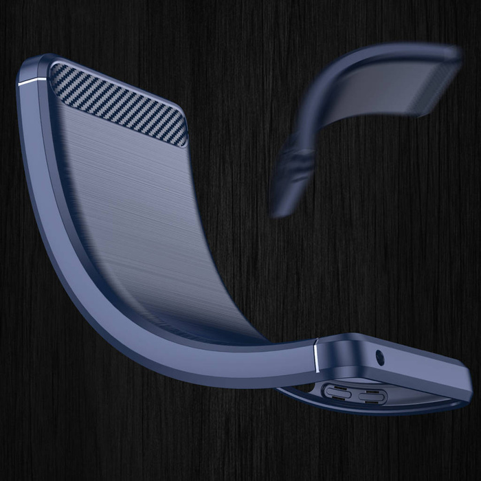 Carbon Case für Samsung Galaxy S23 Ultraflexible Silikon-Carbon-Hülle blau