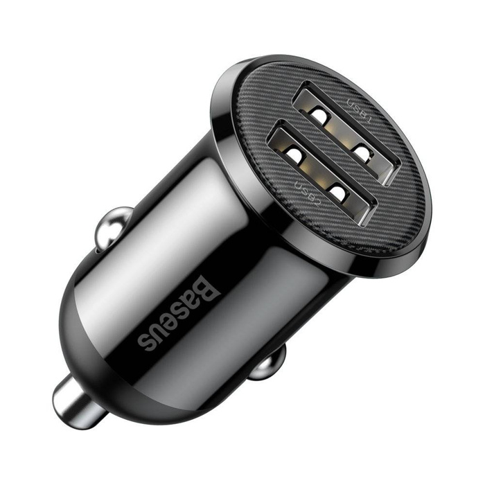 [Po vrácení] Baseus Grain Pro nabíječka auto 2x USB 4,8 A černá (CCALLP-01)