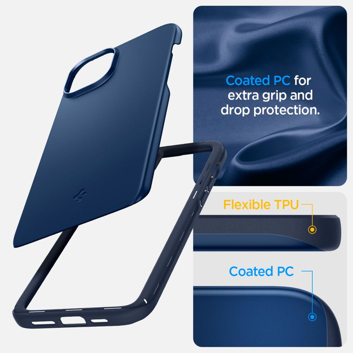 Coque Spigen Thin Fit iPhone 15 Bleu marine Case