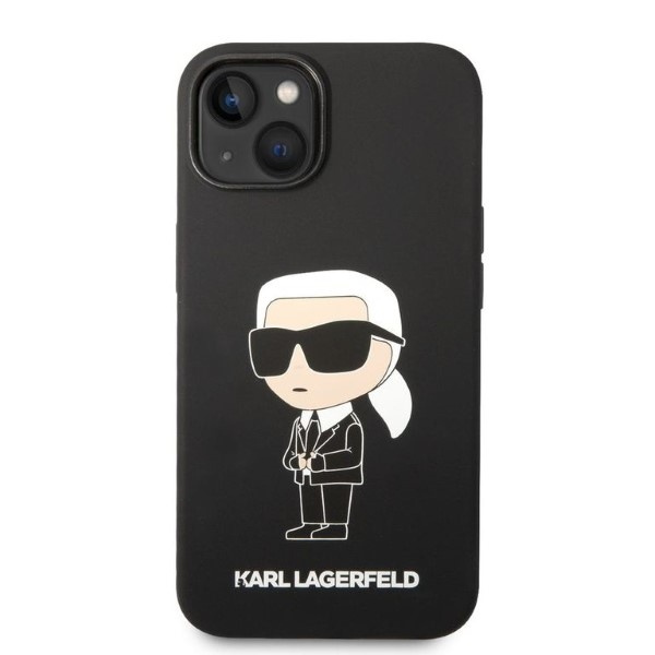 Hülle Karl Lagerfeld iPhone 14 Plus 6.7" hartcase schwarz/schwarz Silikon Ikonik