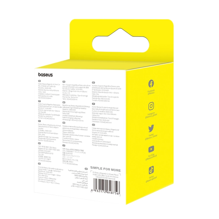 Support de voiture magnétique Baseus SUGX-A0V pour grille d'aération - noir