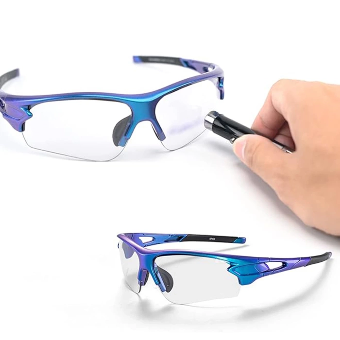 Lunettes de vélo photochromiques UV400 Rockbros 10069 bleues