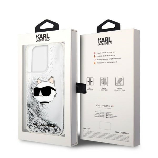 Etui Karl Lagerfeld Klhcp14xlnchcs Iphone 14 Pro Max 6,7" Srebrny/silver Hardcase Glitter Choupette Head Case