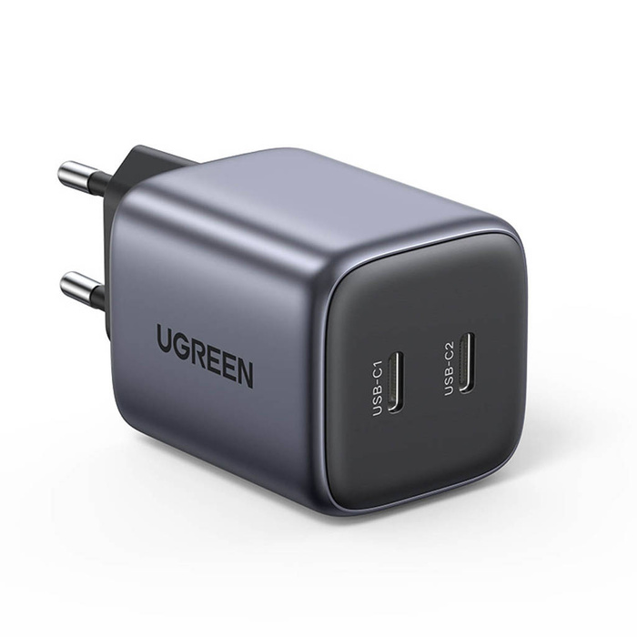 Chargeur rapide Ugreen GaN 2xUSB-C 45W gris (CD294)