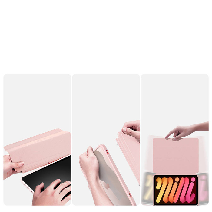 Dux Ducis Magi case for iPad mini 2021 smart cover with stand and storage for Apple Pencil pink