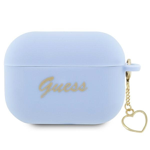 Cover Guess GUAP2LSCHSB Coperchio AirPods Pro 2 blu/blu Collezione Charm Heart in silicone Case