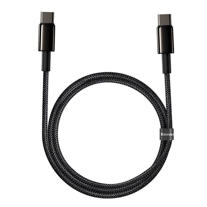 Baseus USB Type C - Cable USB Type C carga rápida Power Delivery Quick Charge 100 W 5 A 1 m negro (CATWJ-01)