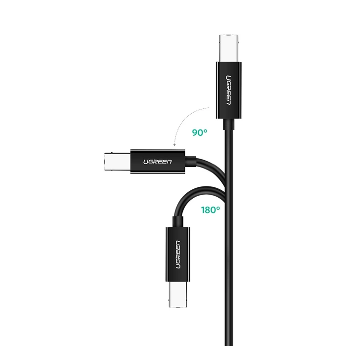 Cable USB-C 2.0 a USB-B UGREEN US241 para impresora, 1m (negro)