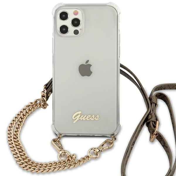  GUESS   12 Pro 4G Cadena de oro Estuche rígido transparente