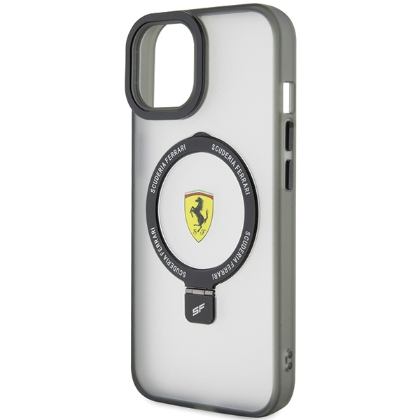 Hülle Ferrari FEHMP15SUSCAK iPhone 15 6.1" schwarz/schwarz hartcase Ring Stand 2023 Collection MagSafe Case