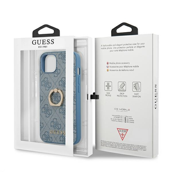 Case GUESS Apple iPhone 13 Mini 4G With Ring Stand Blue Hardcase