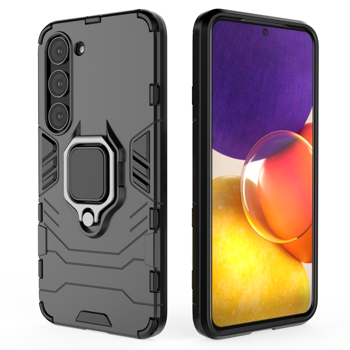 Obal Kroužek Armor Obal Pro Samsung Galaxy S23 Pancéřový kryt Držák Mag netyczny Ring Black Case