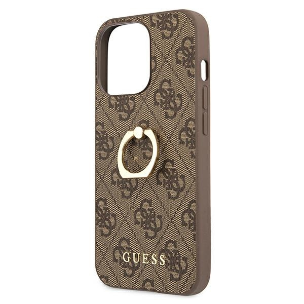 Case GUESS Apple iPhone 13 13 Pro 4G With Ring Stand Brown Hardcase