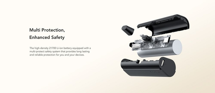 Powerbank Veger PlugOn (W0556P) PD QC3.0 3A 20W 5000 mAh z wbudowanym złączem Lightning czarny