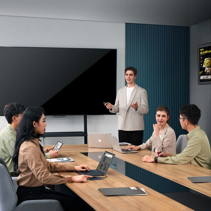 Hub USB-C 8w1 Baseus PioneerJoy HDMI 4K@60Hz + HDMI 4K@30Hz + DisplayPort 8K@30Hz + VGA + 2 x USB-A 3.0 + 2 x USB-C - szary