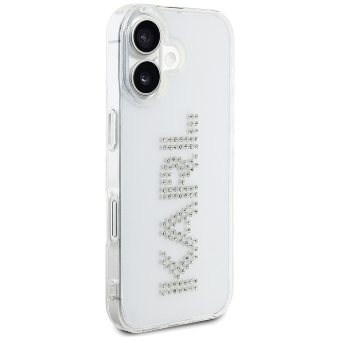 Etui Karl Lagerfeld IML Rhinestones Logo do iPhone 16 przezroczysty