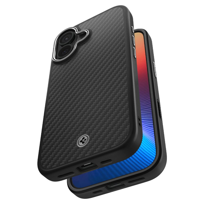 Funda Spigen IPhone 17 ENZO ARAMID "T" Mag MagSafe NEGRO/PLATA